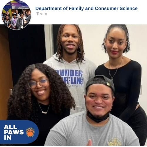 All Paws In Appreciation image - Dept of Family and Computer Science